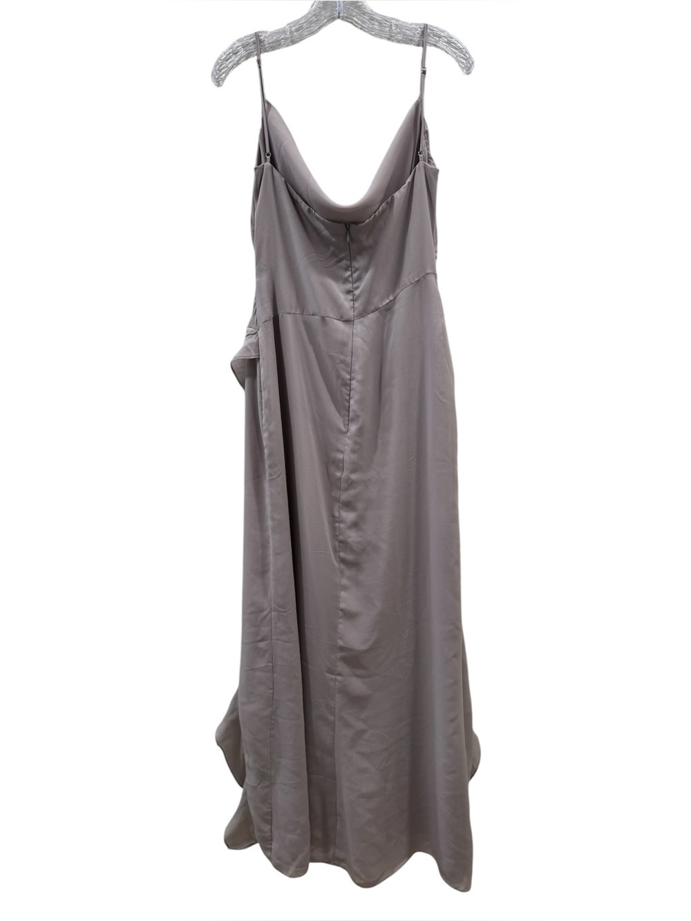 House of CB Light Gray High-Low Ruffle Slip Dress - Picture 3 of 7